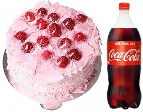 4-6 Kişilik Frambuazlı Pasta 1 Litre Cola
